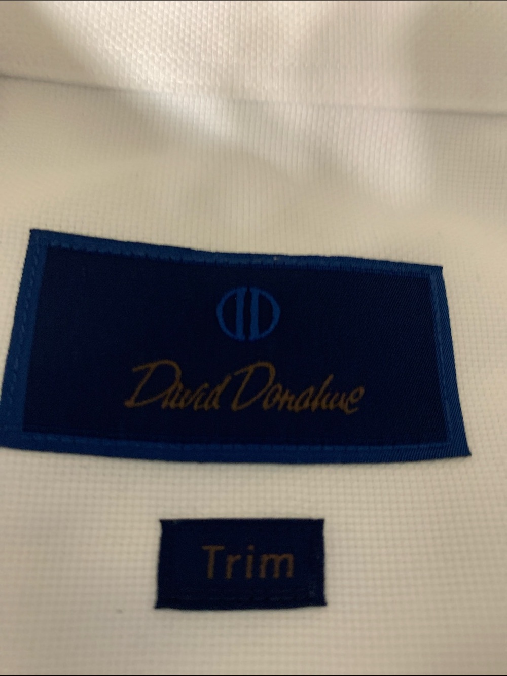 NWOT David Donahue White Dress Shirt Size 18.5 34-35 Trim